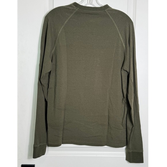 Pair of Thieves Mens Long Sleeve T Shirt Olive Green Cotton Viscose Blend Medium - Picture 2 of 6